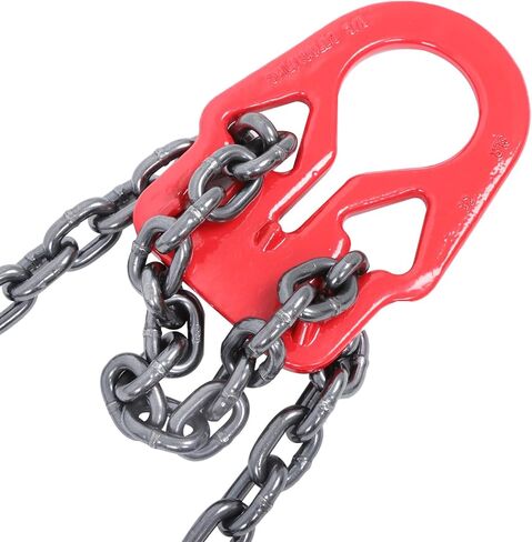findmall 7100LBS 3/8In X 10Ft Chain Sling with 2 Leg G80 Lifting Chains Red for Moving and Lifting Goods in Saudi Arabia