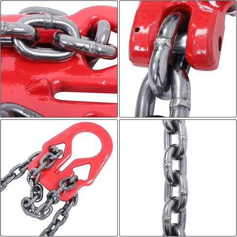 findmall 7100LBS 3/8In X 10Ft Chain Sling with 2 Leg G80 Lifting Chains Red for Moving and Lifting Goods in Saudi Arabia