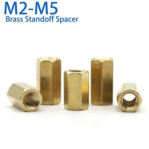 M2 M3 M4 M5 Brass Hex Male to Female Standoff Pillar Stud Mount Spacer Hexagon Hollow Bolt Screw PCB Motherboard(50MM_M5) in Saudi Arabia