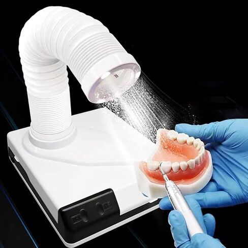 Desktop Dust Collector for Polishing, Powerful Suction with Retractable Tube & LED Lamp, Ideal for Nail Salons, Dental Labs & Everyday Use in Saudi Arabia