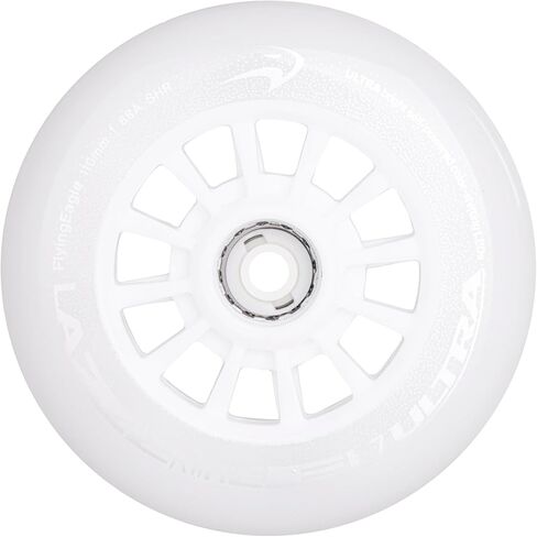 Flying Eagle LazerWheelz Ultra - Light Up Inline Skate Wheels Indoor/Outdoor, 80mm 8 Pack of White 88A Hardness LED Lights for Roller Skate Wheels Replacement, Adult Inline Accessories in Saudi Arabia