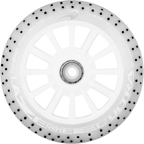 Flying Eagle LazerWheelz Ultra - Light Up Inline Skate Wheels Indoor/Outdoor, 80mm 8 Pack of White 88A Hardness LED Lights for Roller Skate Wheels Replacement, Adult Inline Accessories in Saudi Arabia