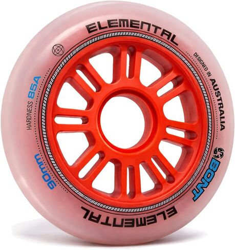 عجلة تزلج ذات سرعة مضمنة من Bont Elemental 85A عجلة تدريب داخلية وخارجية، مجموعة 110 مم مكونة من 6 (110 مم (مجموعة من 6)) in Saudi Arabia