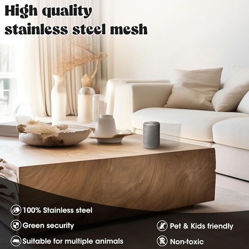 سلك شبكي معدني لطارد الفئران والقوارض، 5 بوصات * 50 قدم شبكة من الفولاذ المقاوم للصدأ لحشو فتحة الجدار، شبكة سلكية مرنة مقاومة للقوارض للحديقة والمنزل in Kuwait