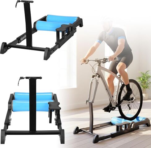 Indoor Retractable Bicycle Rollers Cycling Train Platform Roller Detachable Enhance Balance Bicycle Rack Bike Trainer Stand Anti-Slip Racing & Strength Training Equipment in Saudi Arabia