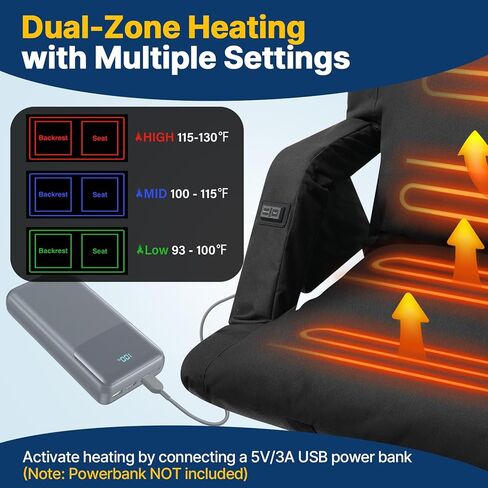 DEKEMASTER Heated Stadium Seats for Bleachers with Back Support Exclusive Sofa Style Design with Extra Thick Back and Cushion, Bleacher Chairs, 6 Reclining Positions for Sport Events Camping in Saudi Arabia