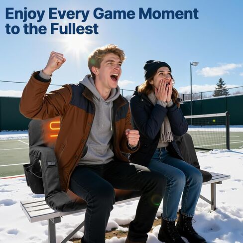 DEKEMASTER Heated Stadium Seats for Bleachers with Back Support Exclusive Sofa Style Design with Extra Thick Back and Cushion, Bleacher Chairs, 6 Reclining Positions for Sport Events Camping in Saudi Arabia