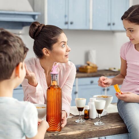 12 عبوة من سكب المشروبات الكحولية ذات فوهة وردية لفم الزجاجة مقاس 19-20 مم، فوهات صب النبيذ البلاستيكية الوردية، موزعات زيت قابلة لإعادة الاستخدام لشراب زيت الزيتون الكحولي لإكسسوارات البار المنزلي in Kuwait