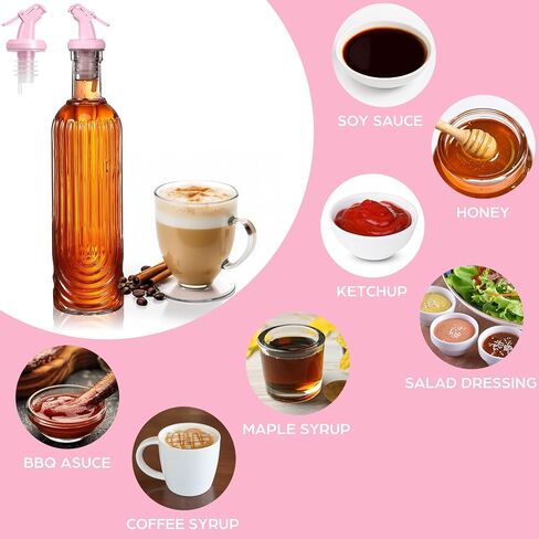 12 عبوة من سكب المشروبات الكحولية ذات فوهة وردية لفم الزجاجة مقاس 19-20 مم، فوهات صب النبيذ البلاستيكية الوردية، موزعات زيت قابلة لإعادة الاستخدام لشراب زيت الزيتون الكحولي لإكسسوارات البار المنزلي in Kuwait