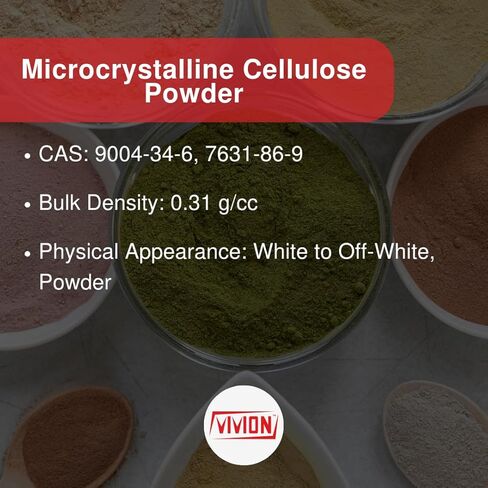 مسحوق السليلوز الجريزوفولفين (SMCC) - 1 كجم (2.2 رطل) - USP-NF Grade MCC ومزيج ثاني أكسيد السيليكون لمسحوق الضغط المباشر in Kuwait