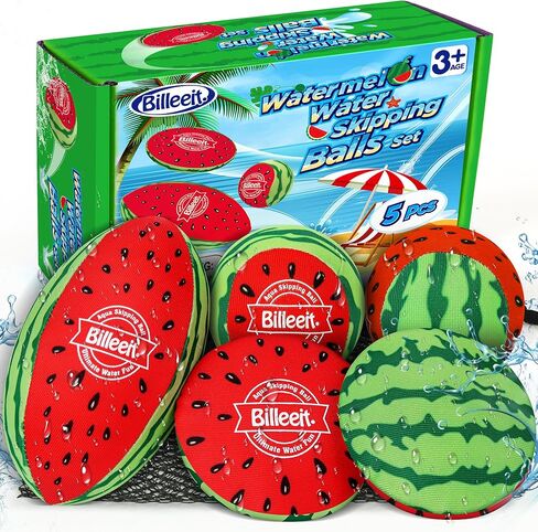 5 قطع من كرات تخطي المياه للعب في حمام السباحة، كرة نطاطة في حمام السباحة للأطفال من سن 4 إلى 8 إلى 12 عامًا والبالغين، ألعاب شاطئ ريفر ليك أوشن مع كرة قدم واحدة وكرتين دائريتين وقرصين in Kuwait