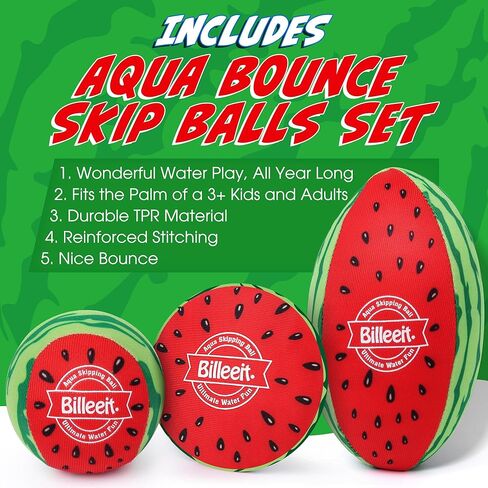 5 قطع من كرات تخطي المياه للعب في حمام السباحة، كرة نطاطة في حمام السباحة للأطفال من سن 4 إلى 8 إلى 12 عامًا والبالغين، ألعاب شاطئ ريفر ليك أوشن مع كرة قدم واحدة وكرتين دائريتين وقرصين in Kuwait