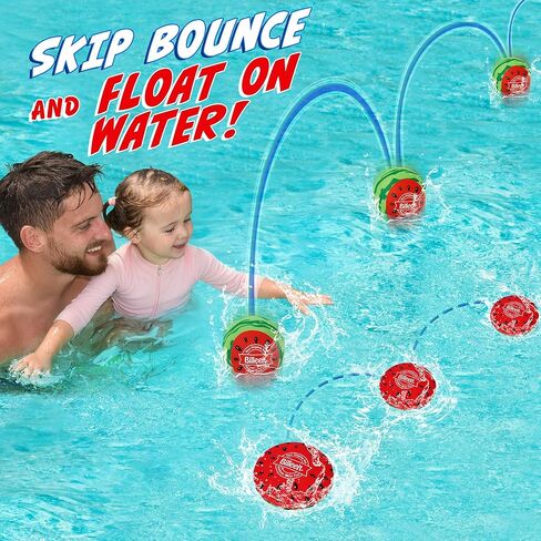 5 قطع من كرات تخطي المياه للعب في حمام السباحة، كرة نطاطة في حمام السباحة للأطفال من سن 4 إلى 8 إلى 12 عامًا والبالغين، ألعاب شاطئ ريفر ليك أوشن مع كرة قدم واحدة وكرتين دائريتين وقرصين in Kuwait