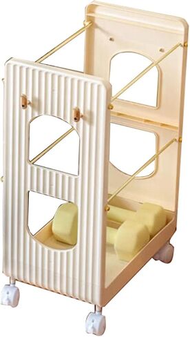 Tennis Racket Display Cart,Lightweight and Portable,Yoga Mat Storage Rack,for Living Room,Beige in Kuwait