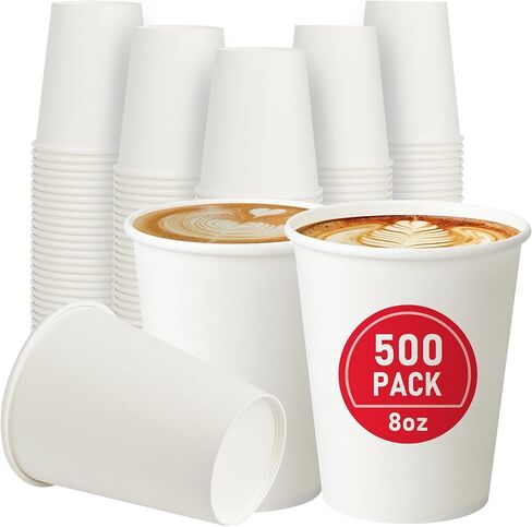 16 oz 100 Pack Coffee Cups with Lids and Sleeves, Hot Paper Coffee Cups with Lids, Disposable To Go Cups with Lid for Coffee, Tea, Hot Chocolate, Ideal for Cafes, Offices and Travel in Saudi Arabia