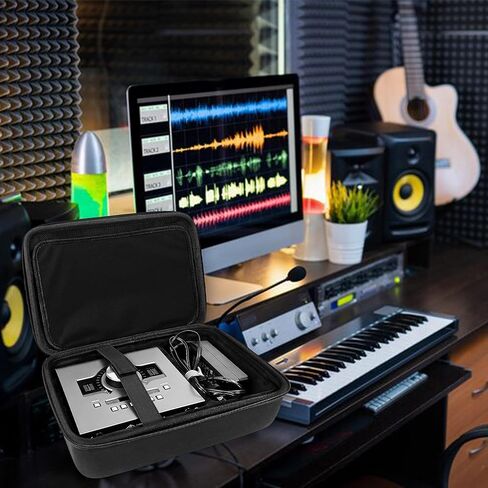 Audio Interface Carrying Case Compatible with Apollo Twin X DUO Gen 2/QUAD Gen 2, Equipped with Comfort Handle and Adjustable Shoulder Strap, Suitable for Traveling(Black) in Saudi Arabia