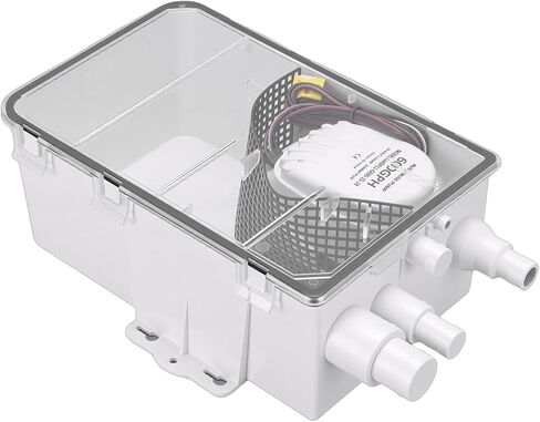 Aramox Shower Sump Pump Box, Plastic, Automatic Marine Drain System, 600GPH Flow Rate for RVs and Boats in Kuwait