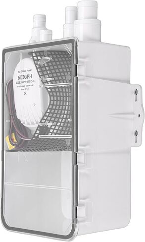 Aramox Shower Sump Pump Box, Plastic, Automatic Marine Drain System, 600GPH Flow Rate for RVs and Boats in Kuwait