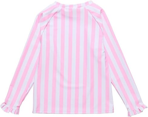 Snapper Rock Girls Stripe Rash Top, 12, Pink in Kuwait