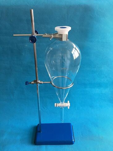 مجموعة قمع زجاجي منفصل سعة 2000 مل، مع محبس PTFE وأجهزة حامل حلقة حديدية in Kuwait