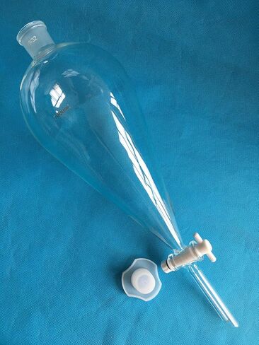 مجموعة قمع زجاجي منفصل سعة 2000 مل، مع محبس PTFE وأجهزة حامل حلقة حديدية in Kuwait