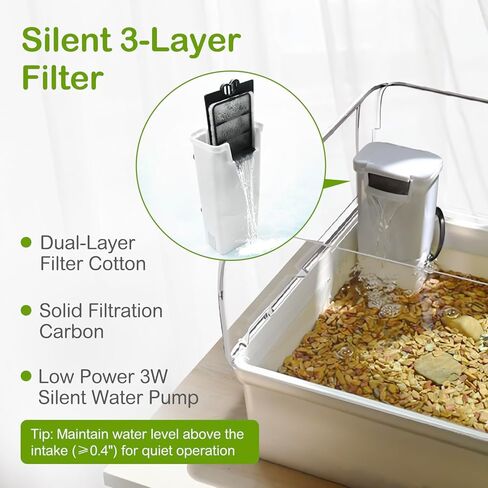 Turtle Tank Habitat Kit, Clioran Aquatic Tortoise Enclosure Starter Aquarium with Multi-Function Area, Hideout, UV Basking Platform Light, Water Filter, Fish Net,Drainage,Plant for Turtle Reptile Crab in Kuwait