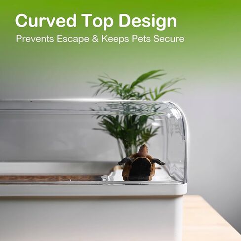 Turtle Tank Habitat Kit, Clioran Aquatic Tortoise Enclosure Starter Aquarium with Multi-Function Area, Hideout, UV Basking Platform Light, Water Filter, Fish Net,Drainage,Plant for Turtle Reptile Crab in Kuwait