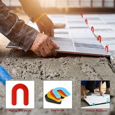 100pcs Tile Spacers, Plastic Shims for Leveling, Horseshoe Shims Spacers to Level Windows, Floors, Toilet, Indoor and Outdoor Use, 1/16, 1/8, 3/16, 1/4 inch in Kuwait