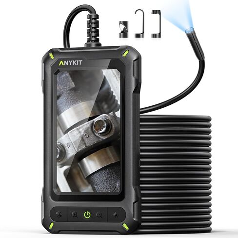 Borescope Inspection with Light, Industrial Endoscope Camera with 4.3" HD Screen, Waterproof Digital Snake Camera, Semi-Rigid Cable Bore Scope for Home Pipe, Engine, Inside Wall, Duct (11.5 FT) in Kuwait