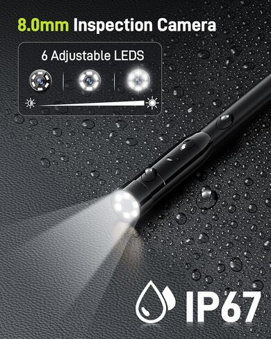 Borescope Inspection with Light, Industrial Endoscope Camera with 4.3" HD Screen, Waterproof Digital Snake Camera, Semi-Rigid Cable Bore Scope for Home Pipe, Engine, Inside Wall, Duct (11.5 FT) in Kuwait