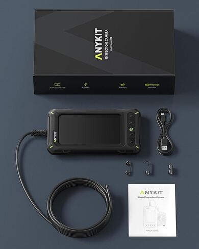 Borescope Inspection with Light, Industrial Endoscope Camera with 4.3" HD Screen, Waterproof Digital Snake Camera, Semi-Rigid Cable Bore Scope for Home Pipe, Engine, Inside Wall, Duct (11.5 FT) in Kuwait