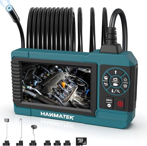 HANMATEK Industrial Endoscope, 4.3-Inch TFT Screen, 16.5ft Flexible Cable, IP67 Waterproof, 8mm Camera with Adjustable LED Lights, USB-C Charging, 4 Hours Battery Life, 180° Rotating Display IE01 in Kuwait
