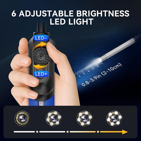 MUCAR E021 USB Endscope Borescope، 720P Borescope مع 6 مصابيح LED قابلة للتعديل، متوافق مع أجهزة الكمبيوتر الشخصية والماسحات الضوئية MUCAR in Kuwait