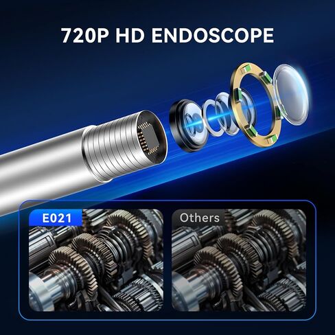 MUCAR E021 USB Endscope Borescope، 720P Borescope مع 6 مصابيح LED قابلة للتعديل، متوافق مع أجهزة الكمبيوتر الشخصية والماسحات الضوئية MUCAR in Kuwait