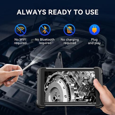 MUCAR E021 USB Endscope Borescope، 720P Borescope مع 6 مصابيح LED قابلة للتعديل، متوافق مع أجهزة الكمبيوتر الشخصية والماسحات الضوئية MUCAR in Kuwait