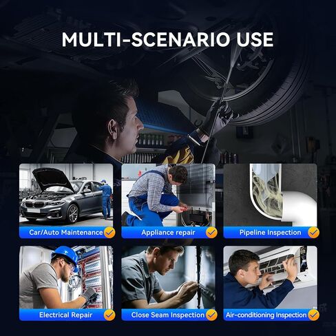 MUCAR E021 USB Endscope Borescope، 720P Borescope مع 6 مصابيح LED قابلة للتعديل، متوافق مع أجهزة الكمبيوتر الشخصية والماسحات الضوئية MUCAR in Kuwait