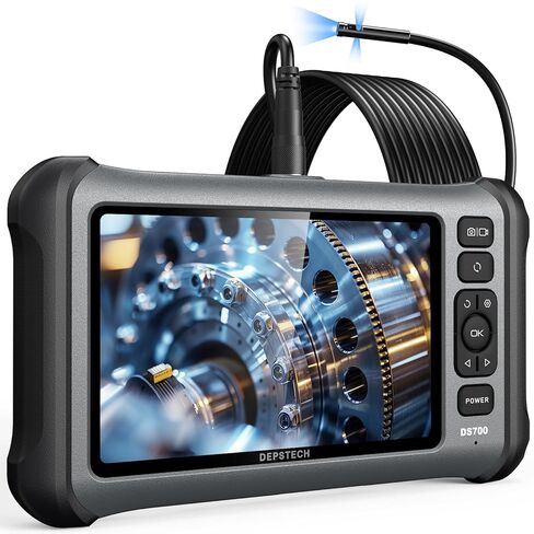 DEPSTECH DS700SE Triple Lens Endoscope Camera with Lights: 7'' IPS Screen and 16.5FT Flexible Cable Inspection Snake Camera, Industrial Borescope with Video and Sound Recording for Auto, Sewer, Pipe in Kuwait