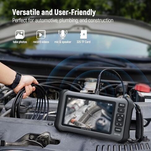 DEPSTECH DS700SE Triple Lens Endoscope Camera with Lights: 7'' IPS Screen and 16.5FT Flexible Cable Inspection Snake Camera, Industrial Borescope with Video and Sound Recording for Auto, Sewer, Pipe in Kuwait