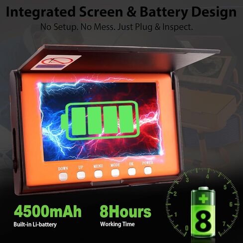 Sewer Camera 100FT/30M Pipe Inspection Borescope Endoscope Camera with Light 6 LEDs 5" IPS Screen 17MM Plumbing Snake 5000 Mah Battery,1080P High-Definition Industrial Sewer Camera in Saudi Arabia