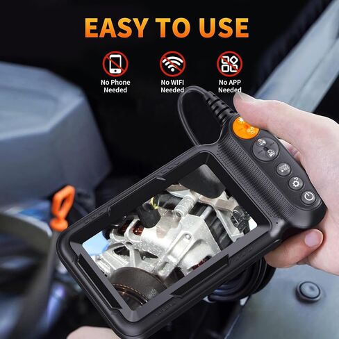 Borecope with Light 5M, 5in Dual Lens Endoscope Camera with Light, Digital Inspection Camera, 7.9mm IP67 Waterproof Endoscope, 5M/16.4FT Semi-Rigid for Car Wall Plumbing-6PCS ACCS in Kuwait