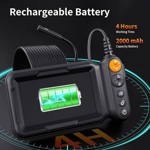 Borecope with Light 5M, 5in Dual Lens Endoscope Camera with Light, Digital Inspection Camera, 7.9mm IP67 Waterproof Endoscope, 5M/16.4FT Semi-Rigid for Car Wall Plumbing-6PCS ACCS in Kuwait