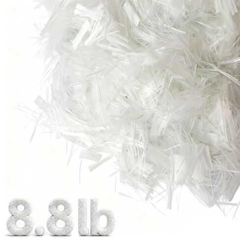 8.8 LB Fiberglass for Concrete, Chopped Fiberglass Strand with 3/4" Length for Cement Plaster Mortar Reinforcement, Anti-Crack Anti-Seepage Concretes Fiber Mix Additive for Wall Garden Floor Buliding in Saudi Arabia