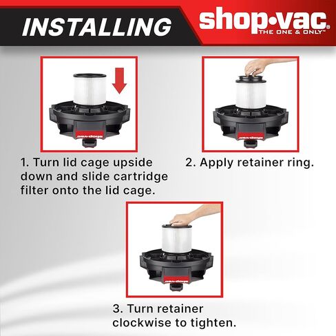 Shop-Vac 2-Pack مرشح خرطوشة مكنسة كهربائية كبيرة قابلة لإعادة الاستخدام للمتجر الرطب/الجاف in Saudi Arabia