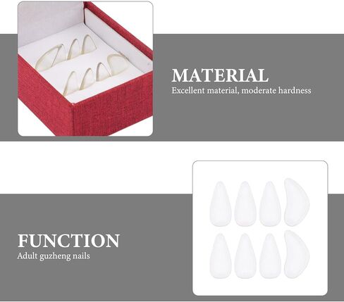 BESTYASH Professional Guzheng Finger Picks Set, Large Crystal White Guzheng Playing Nails, Sturdy Fake Nail Covers for String Instrument Accessories in Kuwait