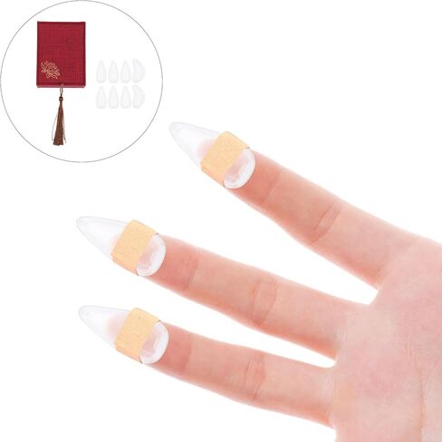 BESTYASH Professional Guzheng Finger Picks Set, Large Crystal White Guzheng Playing Nails, Sturdy Fake Nail Covers for String Instrument Accessories in Kuwait