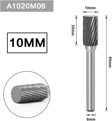 نتوءات سبيكة 6 مم رسم معدني من كربيد التنجستين أداة دوارة لحفر CNC أدوات كاشطة لطحن المعادن وتلميع 1 قطعة (CX1225M06) in Kuwait