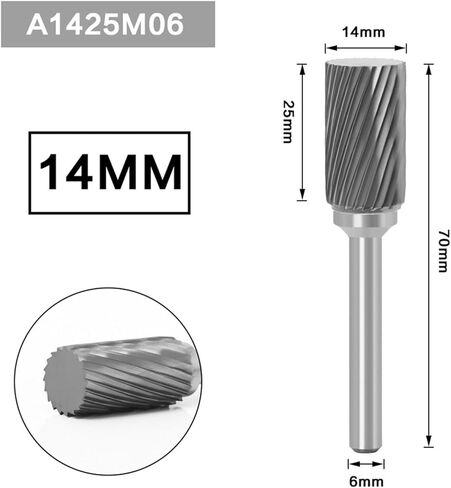 نتوءات سبيكة 6 مم رسم معدني من كربيد التنجستين أداة دوارة لحفر CNC أدوات كاشطة لطحن المعادن وتلميع 1 قطعة (CX1225M06) in Kuwait