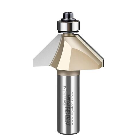 45 Degree Chamfer Router Bit 45° Woodworking Bevel Trimming Cutter Carbide Chamfering Milling Cutter for Wood MDF Plywood(12.7x34.9) in Saudi Arabia