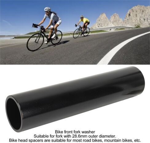 Spacer for 28.6mm Forks – Aluminum Alloy Stem Spacer for Handlebar Height Adjustment, Compatible with Mountain & Road Bikes (Black, 150mm/5.91in)‌ in Kuwait