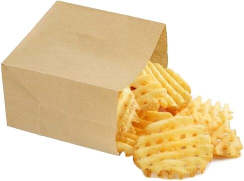 Small Brown Paper Bags for Snacks,50 Pack,Greaseproof Kraft Paper Bags,Recyclable,and Biodegradable,Small Brown Paper Wrappers Popcorn,Cookies,Fries,Crafts in Kuwait